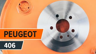 How to change rear brake discs and brake pads PEUGEOT 406 TUTORIAL  AUTODOC [upl. by Dehnel]