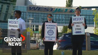 WestJet cancels dozens of flights as maintenance engineers prepare for strike [upl. by Etezzil]