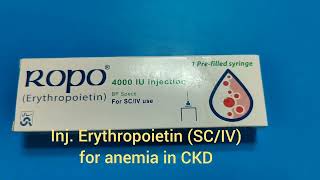 Erythropoietin Injection for Anemia in Chronic Kidney disease [upl. by Yot383]