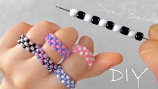 Simple Beaded Rings Tutorial How to Make Easy Beaded Rings PandaHallSelected [upl. by Adnopoz]