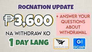 Isang Araw lang ₱3600 pesos ang kinita at na withdraw ko  ROCNATION UPDATE [upl. by Ahcirt165]