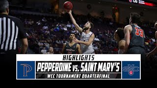 Pepperdine vs Saint Mary’s Highlights–WCC Men’s Basketball Tournament Quarterfinals 2020 Stadium [upl. by Annej]