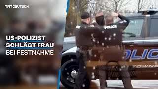 USPolizist schlägt Frau bei Festnahme [upl. by Schnapp]