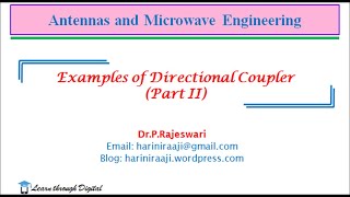 Examples of directional couplerMicrowave devicemicrowave engineering [upl. by Risley]