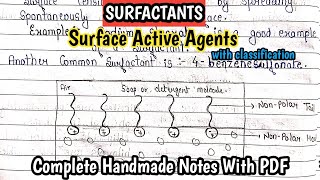 SURFACTANTS  Surface Active Agents   Classification of Surface active agents physical chemistry [upl. by Nivra]