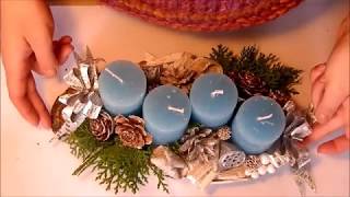 Adventi asztaldísz készítése How to make Natural Advent decoration [upl. by Joelle]