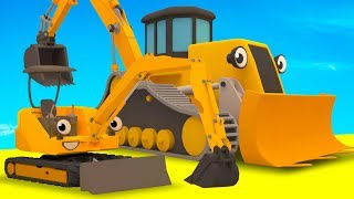 Diggers Tractor Excavator Garbage Truck amp Muddy Construction Vehicles For Kids  Geckos Garage [upl. by Madelina558]