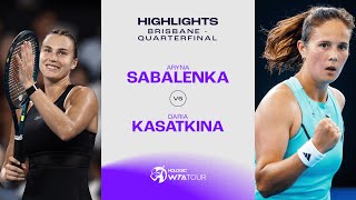 Aryna Sabalenka vs Daria Kasatkina  2024 Brisbane Quarterfinal  WTA Match Highlights [upl. by Nosloc]