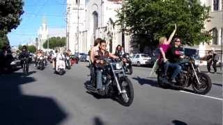 Dykes on Bikes Dyke March 2012 San Francisco California [upl. by Ennaitsirk445]