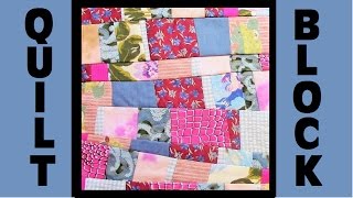 Quilt Block Party  Block 9 Scatterbrained  Crazy Quilt Block Tutorial [upl. by Clevey]