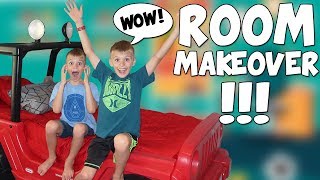 Twins Surprise Room Makeover  Speed Cleaning Room Changeup [upl. by Raquel]