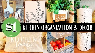 8 DOLLAR TREE KITCHEN ORGANIZATION AND DECOR IDEAS  EASY CRICUT PROJECTS [upl. by Ytak]