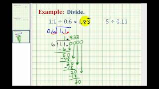 Examples Division by a Decimal with a Repeating Quotient [upl. by Ynned]