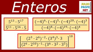 POTENCIACIÓN DE NÚMEROS ENTEROS  Ejercicios 1 2 y 3 [upl. by Magnuson]