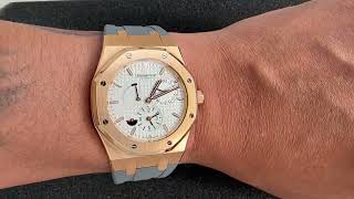 2013 Audemars Piguet Royal Oak Dual Time 39MM White Dial Rubber Strap 26120OR [upl. by Rayna]