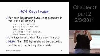 Chapter 3 part 2 Symmetric Key Crypto  stream ciphers RC4 [upl. by Parlin36]