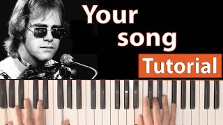 Como tocar quotYour songquotElton John  Piano tutorial partitura y mp3 [upl. by Jonell]