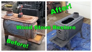 How to Restore a Wood Stove Easy shorts restoration woodstove fireplace [upl. by Nehtanhoj]