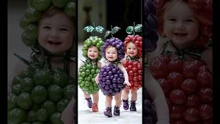 Adorable GrapeThemed Baby Runway cuteRunwayShow AIArtfypviral YouTubeShorts베이비패션쇼赤ちゃんbaby [upl. by Serena]