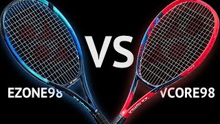 CLASH of YONEX TENNIS RACKETS  YONEX VCORE 98 vs YONEX EZONE 98 [upl. by Nauwtna]