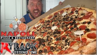 Ryback Takes On Napoli Monster 24 Inch Pizza ASMR [upl. by Nahallac]