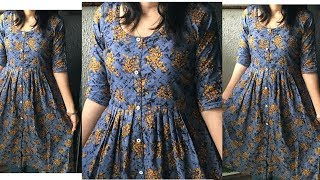 DIY Front Open Kurti Cutting and Stitching Front Button Placket Kurti cutting and stitching [upl. by Cilegna]