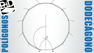 Trazar un dodecágono a partir del lado polígono de 12 lados  Polígonos [upl. by Corbett]