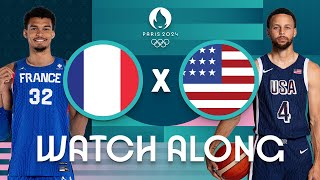 France v USA  Mens Olympic Basketball Tournament Paris 2024  Watch Along ⚡🏀 [upl. by Eddi]