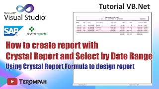 VBNet  Create report with Crystal report and select by date range and how using CR formula [upl. by Akcimehs853]