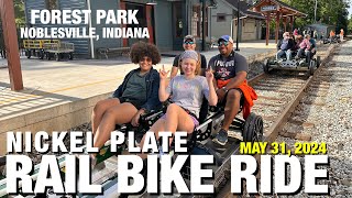 Nickel Plate Rail Bike Ride Summer Fun in Noblesville at Forest Park [upl. by Lokcin]