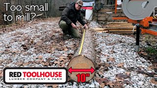 How small is too small of a log to mill on the sawmill [upl. by Four]