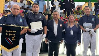 DESFILE CENTENARIO 103 AÑOS JARDIN DE LAS ROSAS 83 AÑOS BANDA DE GUERRA CENTENARIOS LA PATRIA [upl. by Noived]