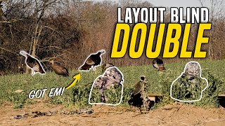 Hunting Turkeys from a LAYOUT BLIND  Iowa Turkey Opener [upl. by Imak]