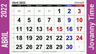 Calendario  Abril 2022 [upl. by Adlee]