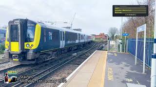 Trains at Staines 010124 Part 1 4K [upl. by Venditti]