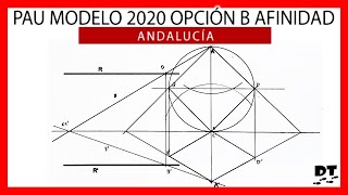 💥 PAU dibujo técnico Andalucía 💥 Examen MODELO 2020 resuelto 💥 AFINIDAD opción B [upl. by Sander72]