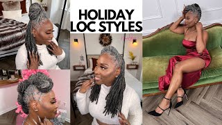 4 Elegant Holiday Loc Style Tutorial by NappStar [upl. by Enajharas]