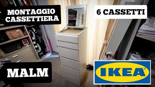 MONTAGGIO CASSETTIERA MALM IKEA CON 6 CASSETTI E SPECCHIERA FAI DA TE  ASSEMBLY  MONTAGE [upl. by Avera818]