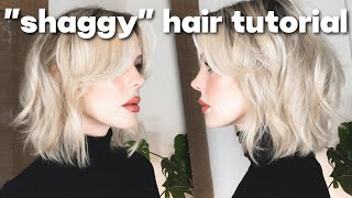 HOW TO STYLE A SHAGGY 90s BOB or LOB  Easy Faux 90s Shag Styling Tutorial [upl. by Accalia]