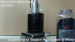 Ultrasonic Dispersing of CarbonNanotubes in Water  Hielscher Sonicator [upl. by Yerhcaz]