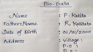 BioData format  Biodata kaise banaye  How to Write BiodataResume  Biodata kaise likhe [upl. by Enelahs]