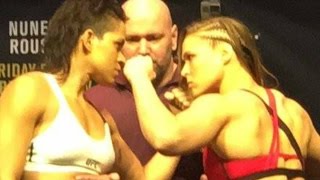 UFC 207 RONDA ROUSEY VS AMANDA NUNES WEIGH IN RESULTS 122916 [upl. by Irahs]