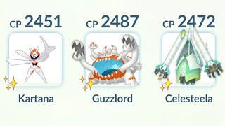 Shiny Kartana Guzzlord Celesteela UltraBeasts Team in Pokemon GO [upl. by Amitak]