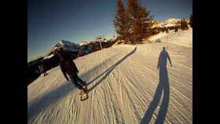 GoPro Snowboarding  piste 3132 Les BlattinsPré la Joux Châtel 22012022 [upl. by Ottavia]