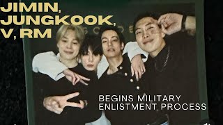 BTS Jimin V JungKook and RM Initiate Military Enlistment Process  JungKooks message 🥹 [upl. by Cheryl332]