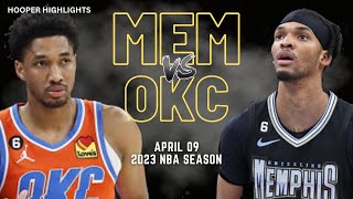 Memphis Grizzlies vs Oklahoma City Thunder Full Game Highlights  Apr 9  2023 NBA Season [upl. by Ahseiym]