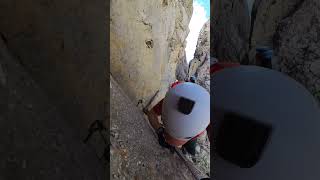 Difficult Via Ferrata Section 🧗‍♂️ climbing viaferrata dolomites mountains [upl. by Egdirdle]