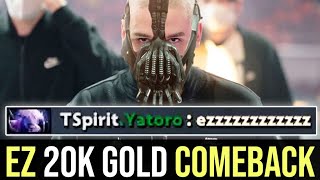 Yatoro quotEZquot 20000 gold comeback vs Eurus [upl. by Singband]