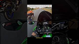 Drag Race Kawasaki Ninja Zx10r vs R15🔥shorts bike rider dragrace zx10r r15v4 kawasaki race [upl. by Logan]