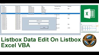 Listbox Data Edit On Listbox Userform Excel VBA [upl. by Ocin72]